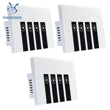 

3Pcs 4 Gang 1 Way WIFI Wall Light Touch Switch US Panel Support Alexa Echo
