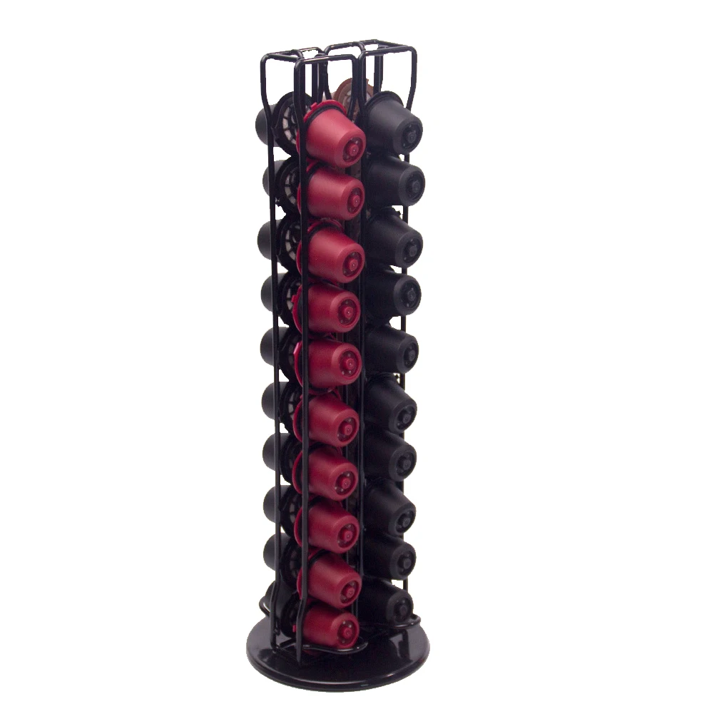 

Plating Chrome 40 Capsule Coffee Pod Holder Tower Stand Display Rack Storage NESPRESSO Capsule Organizer Tools