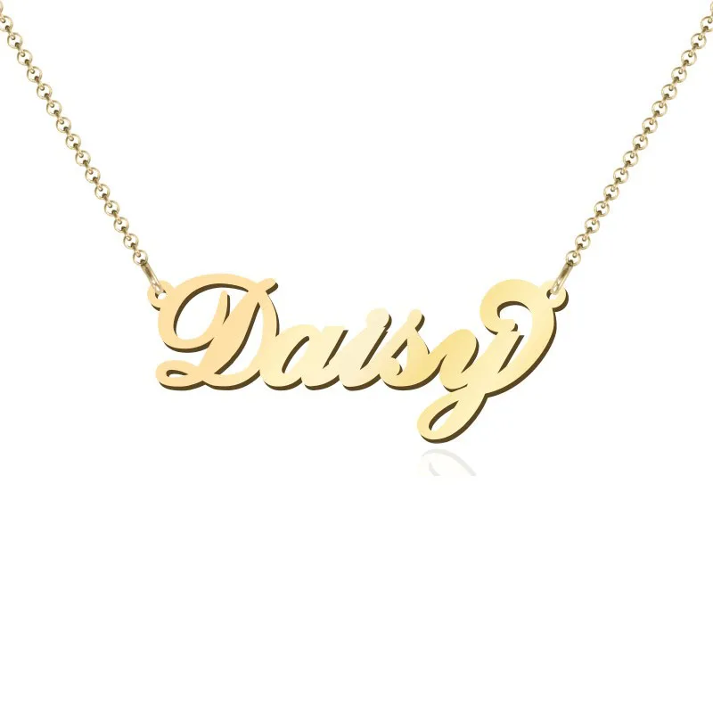

RainMarch Stainless Steel Customiz Name Necklace Women Personalized Custom Necklaces Gold Silver Color Pendant Chock Necklace