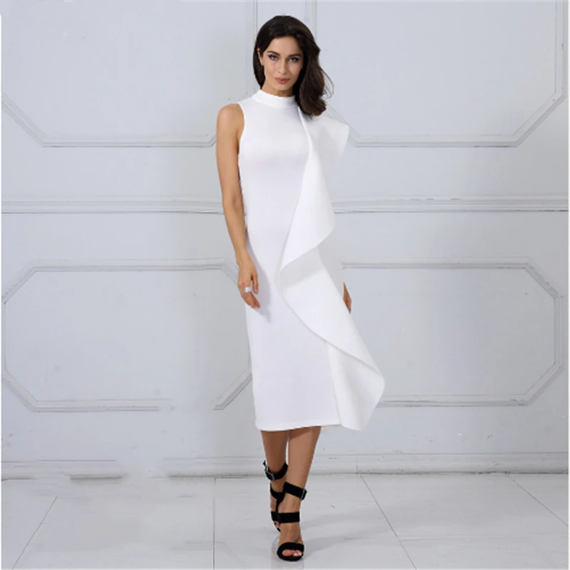 

The 2019 summer club dress Vestidos Verano, elegant, pleated, sexy, open-shouldered and star party dress