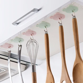 

2pc seamless adhesive hook wall hooks for hanging clothes Kitchen Free Punching No Trace Hook Bear Bathroom Towel Storage Hook