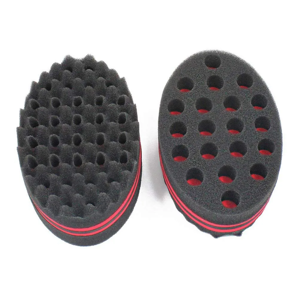 البيضاوي جهين الحلاق الإسفنج فرشاة الشعر الإسفنج الأفرو لفائف موجة الرهبة جديلة ماجيك التقلبات نمط الشعر لفائف حليقة موجة فرشاة Braide