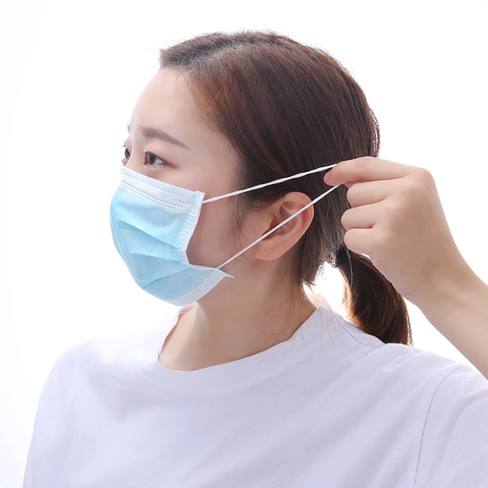 10 шт./упак. одноразовые нетканые черный маска 3 Слои медицинские зубные ушной респиратор Открытый Анти-пыль грипп маски