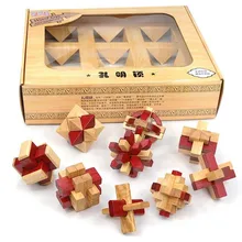 3D деревянная головоломка для развития интеллекта Блокировка заусенцев головоломки игра игрушка для взрослых детей, классические деревянные китайские головоломки 9 шт./компл