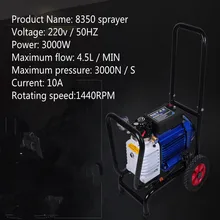 High pressure Airless Paint Sprayer 220V 3000W 4.5L/min With 2 Spray Guns Electric Airless Painting Machine 3000N/S Spraying