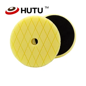 

6 Inch Set Of 5 Hook and Loop Diamond Polishing Pad Car Polishing Yellow Medium cutting Buffing Pad Waxing Sponge Kit