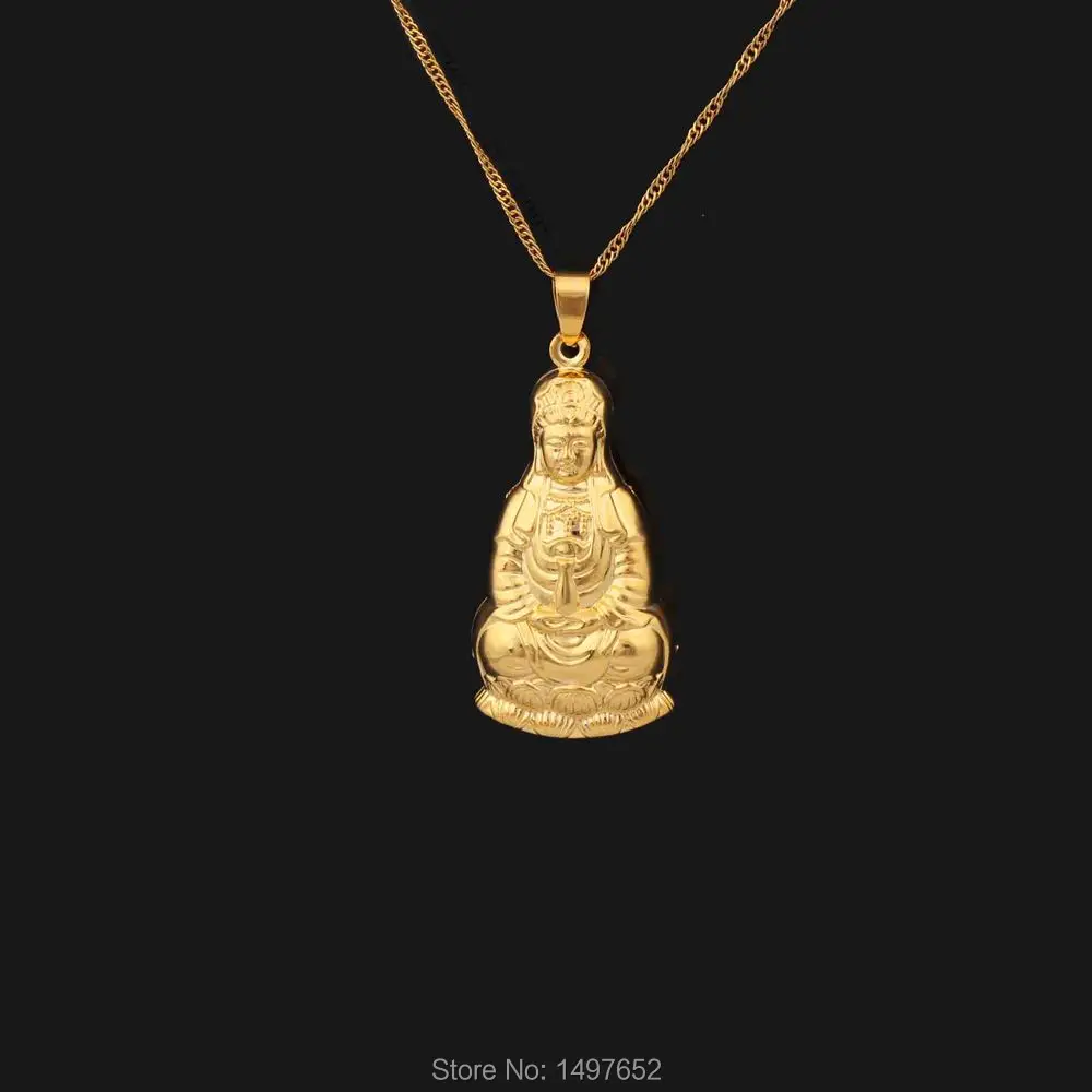 Gold Color Religious Buddha Pendants &Necklaces Charms India Desigh For