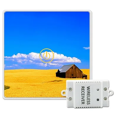 

Saful Wall Wireless Touch Screen Crystal Glass Switch DIY Painting Remote Wireless Touch Switch 1 Gang 1 Way For Smart Home Ligh