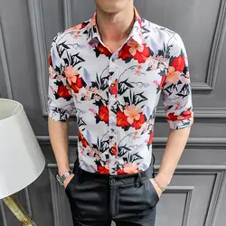 Британский стиль мужские рубашки летняя рубашка с коротким рукавом мужская Тонкая универсальная уличная модная мужская рубашка платье с