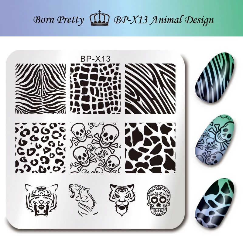 

1 Pc BORN PRETTY Square Nail Stamping Template Kissing Animal Cross Zodiac Design 6*6cm Nail Art Image Plate BP-X13