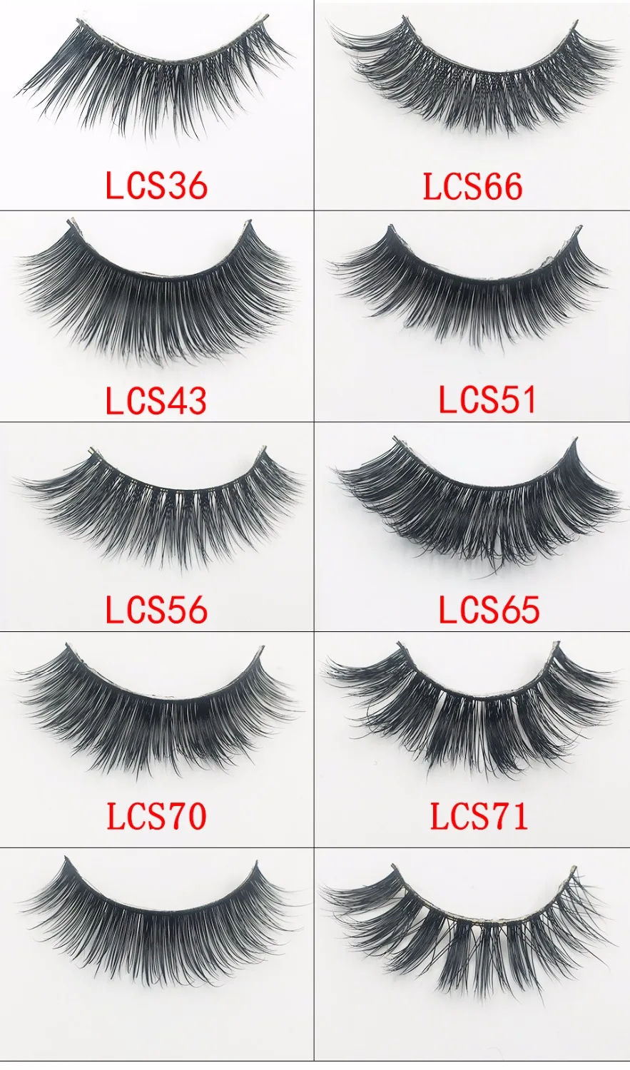 

YAQIMEIER 10 Pair / Set Mixed Fake Eyelashes Charming Handmade 100% Mink Hair 3D False Eyelashes Women Natural Eyelashes