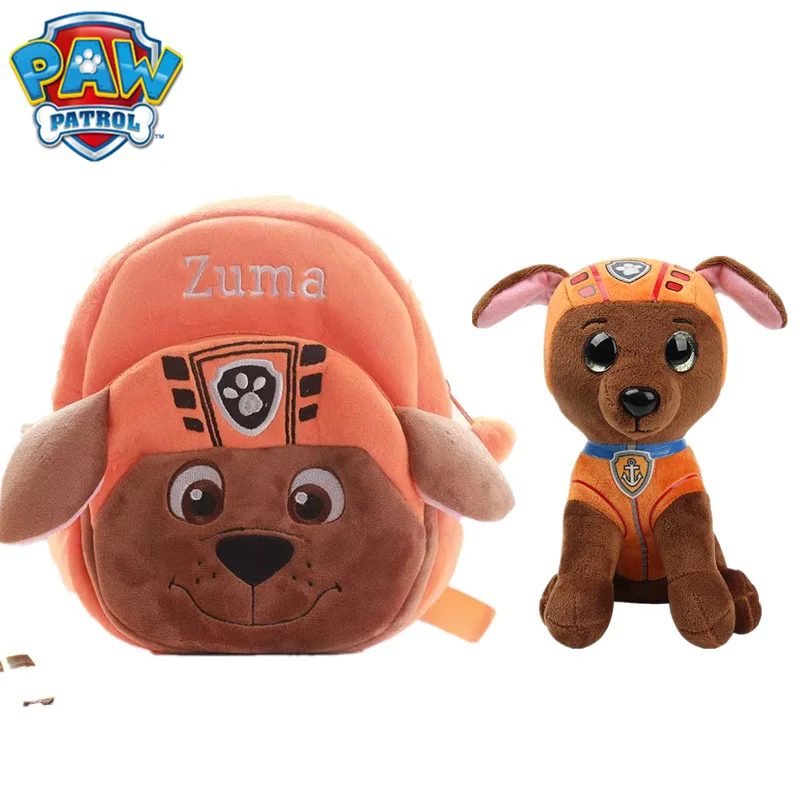 

Paw Patrol Dog Cartoon Plush Backpack to send doll Small School Bag Soft Harmless Children Action Anime Figures Multiple Style