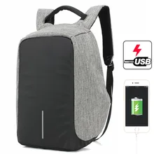 Anti-theft Laptop Backpack Unisex Student School Bag With Lock USB Charger Port For Macbook Backpacks Noterbook Bag P0.11