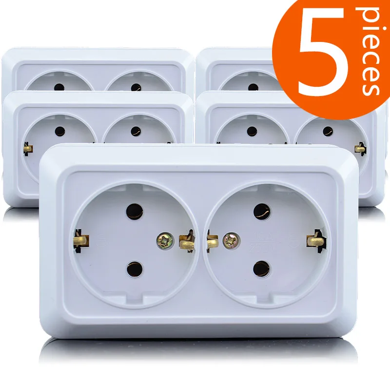 

5 Pieces Europe open box with the German standard double wall power socket 18MZDSCZ