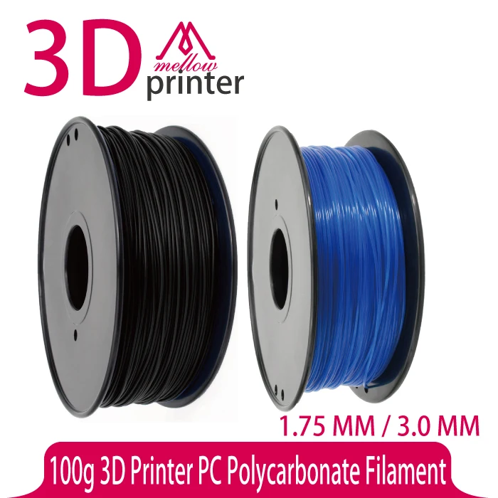 100 г 3d принтер PC Филамент 1,75/3,0 для Makerbot, Reprap, UP, Afinia, Flash Forge и все FDM 3d принтер s, Синий полупрозрачный