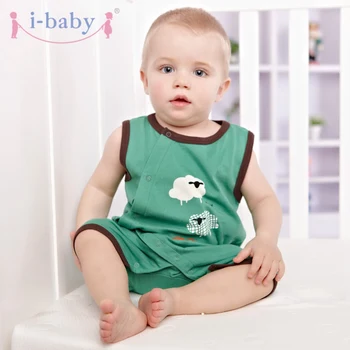 

i-baby Baby Romper Newborn Infant Clothes Boy Girl Rompers 100% Cotton Short Sleeve Romper Jumpsuits Clothing Sheep Green