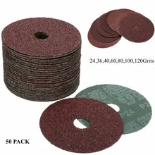 50 шт./компл. шлифовальные диски 115 мм волокна шлифовальные круги шлифовальные колеса дисков 24-120 Грит Алюминий оксид алюмината для угол точильщик поверхности ржавчины