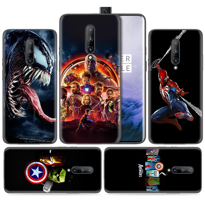 

Silicone Case for Oneplus 1+ 7 Pro 7Pro 6T 6 5G Black Dark Coque Shell Cell Phone Cover Mobile Bags Avengers Superman Venom Shie