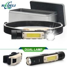 Многофункциональный магнитный фонарь, светодиодный налобный фонарь cree xm l2 cob, налобный фонарь, usb налобный фонарь, перезаряжаемый с магнитом