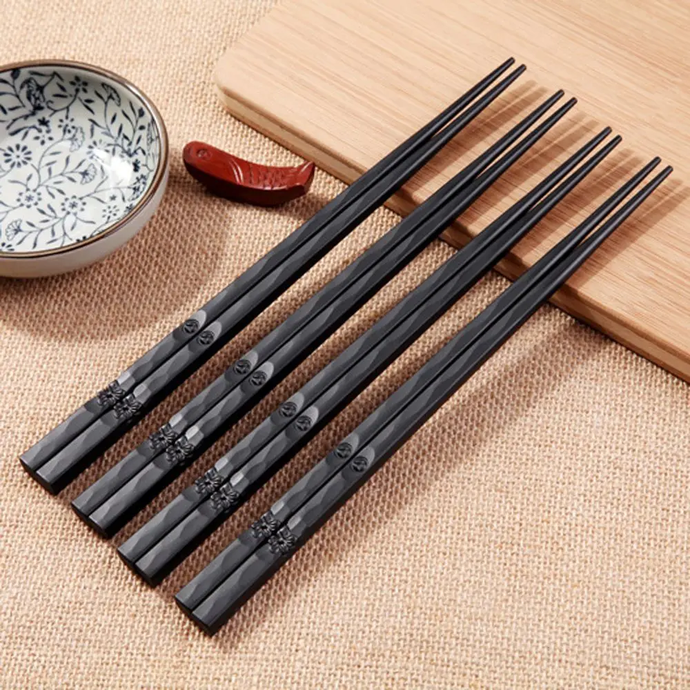 

1Pair Non-Slip Stainless Steel Chopsticks Chinese Reusable Alloy Food Sticks Tongs Tableware Kitchen tools Useful Chinese Gifts