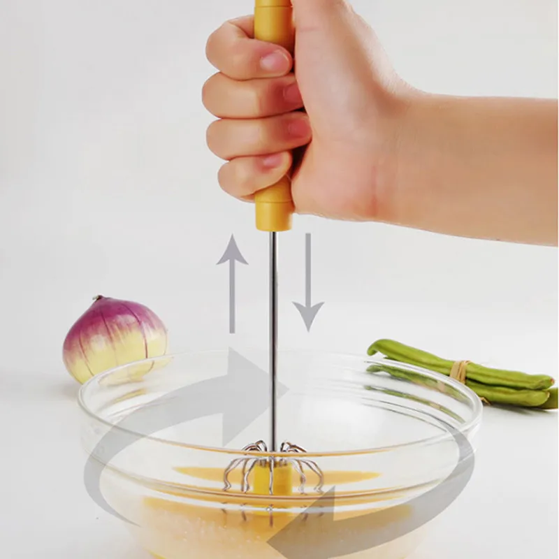 Metal Egg Beater Metal Hand Pressure Rotary Semi Automatic Whisk