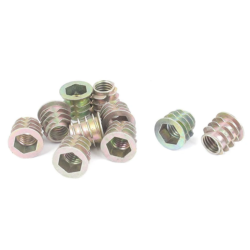 

10 x BRASS clay M10 * 15 mm, hexagon socket screw in threaded insert nut
