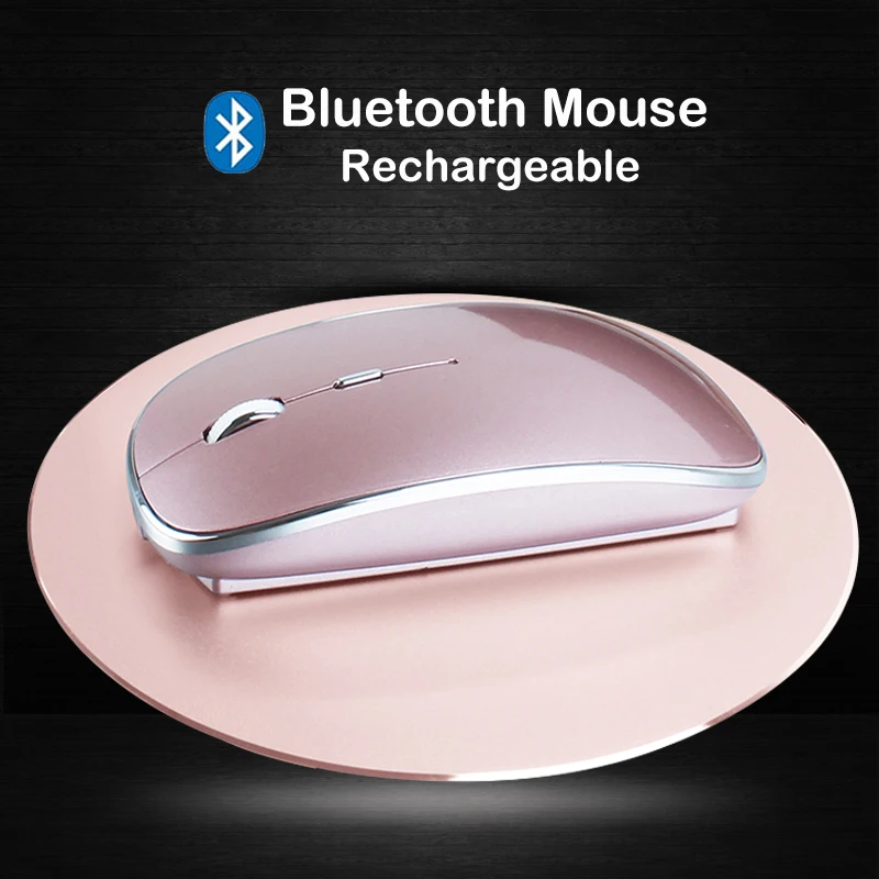 Новая мини-мышь с Bluetooth перезаряжаемая оптическая Бесшумная мышь для ноутбука для Apple Macbook Windows 10 OS, беспроводная Bluetooth 4,0 мышь