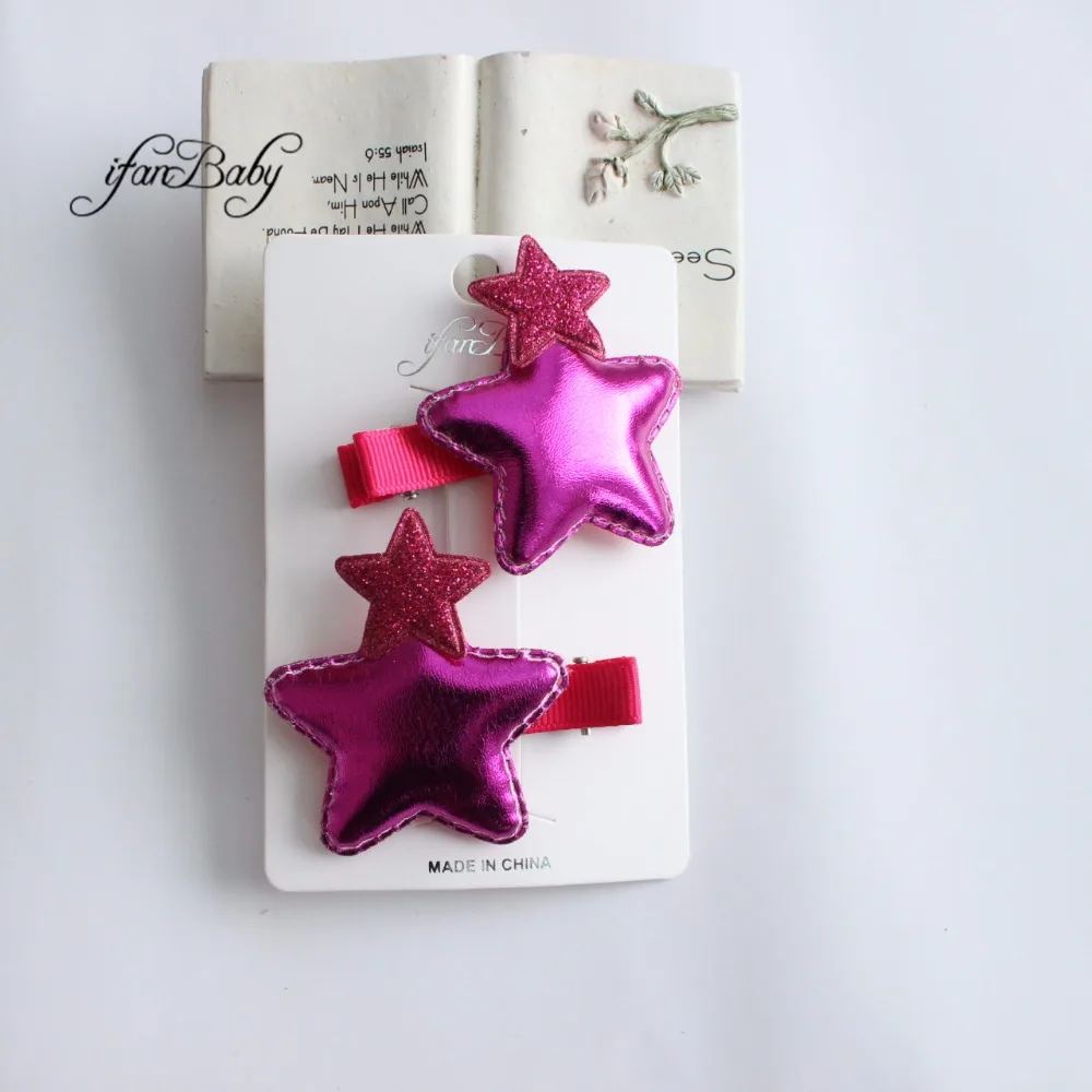 Star hair flower clip girls 5