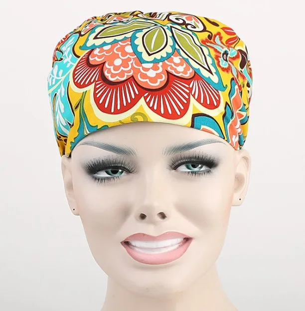 long hair surgical caps with sweatband doctors and nurses 100 cotton