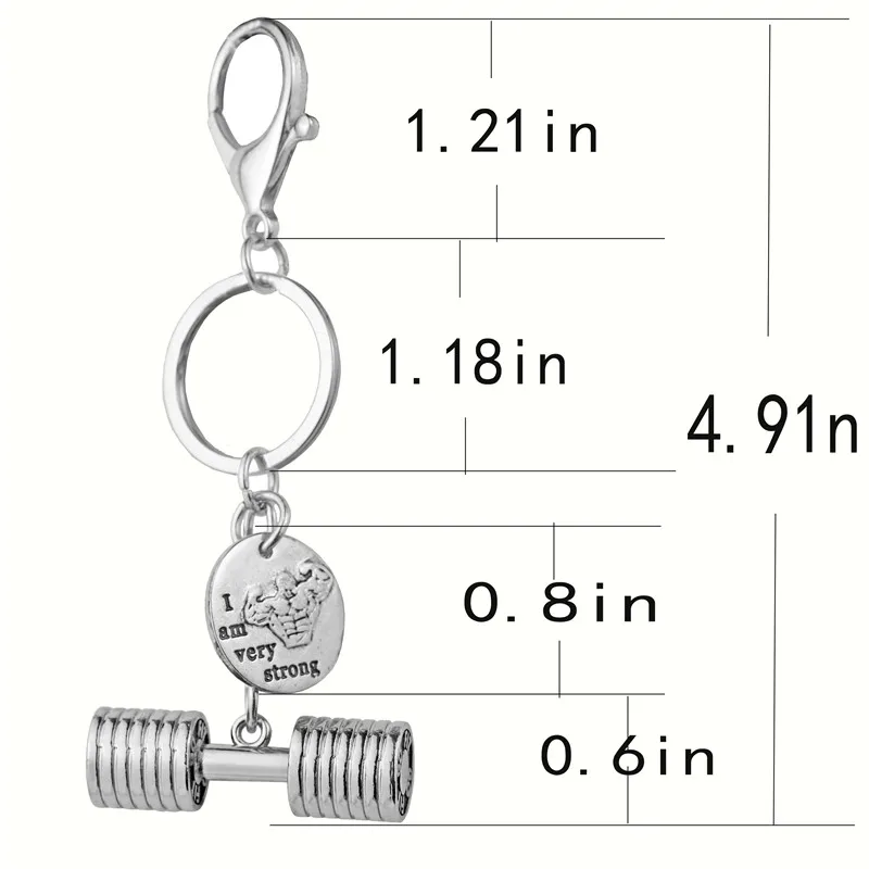 Гантели прочность брелок для мужчин из нержавеющей стали я очень сильный Шарм автомобильный мешок брелок спортивные фитнес мужские мотивационные ювелирные изделия