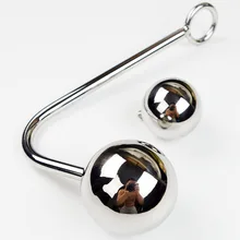 Adult Anal Sex Toy Anal Plug 2 Size Hollow Ball Anal Hook Steel Fetish Chastity Gay Sex Product Butt Tail Plug Games
