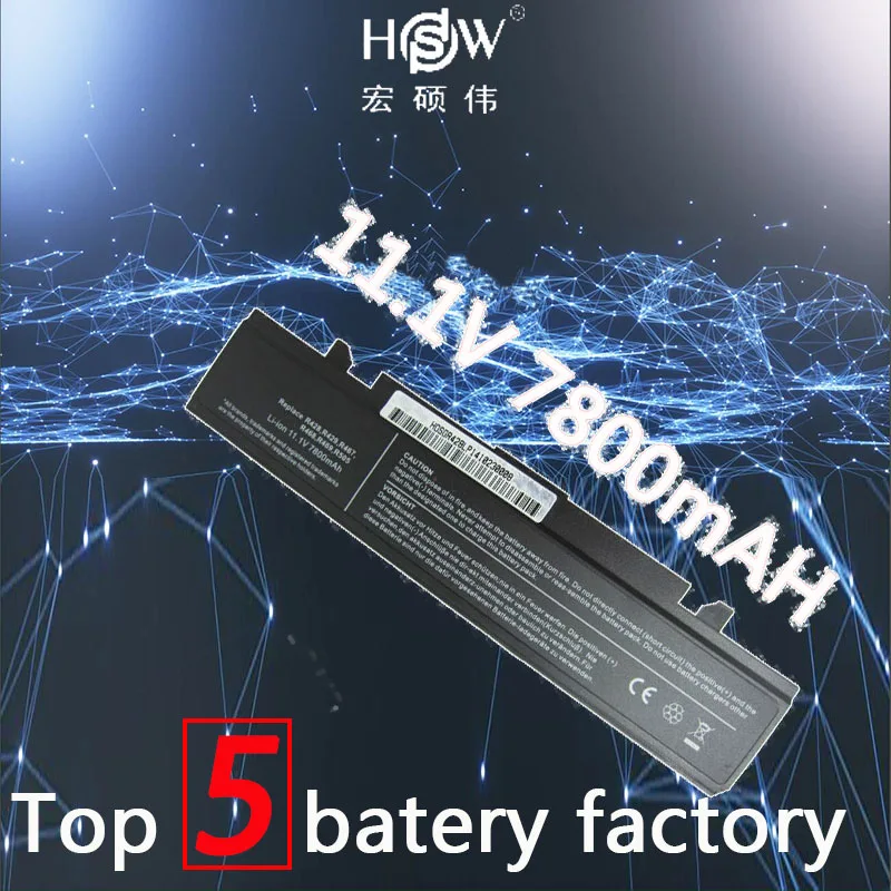 

HSW 7800mah Battery For Samsung R423 R428 R480 350V5C 365E5C NP350V5C NP350E5C E257 SA20 SA21 AA-PB9NC6B AA-PL9NC2B bateria akku