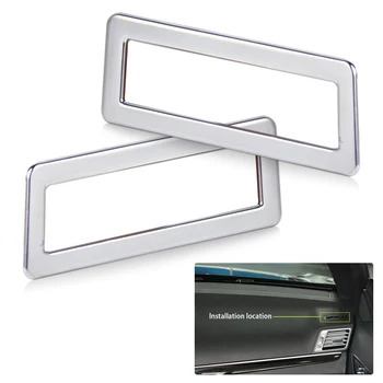 

CITALL 2PCS Chrome Plated Dashboard Air Vent Outlet Trim Cover for Mercedes Benz W212 E200 E300 2010 2011 2012 2013 2014 2015
