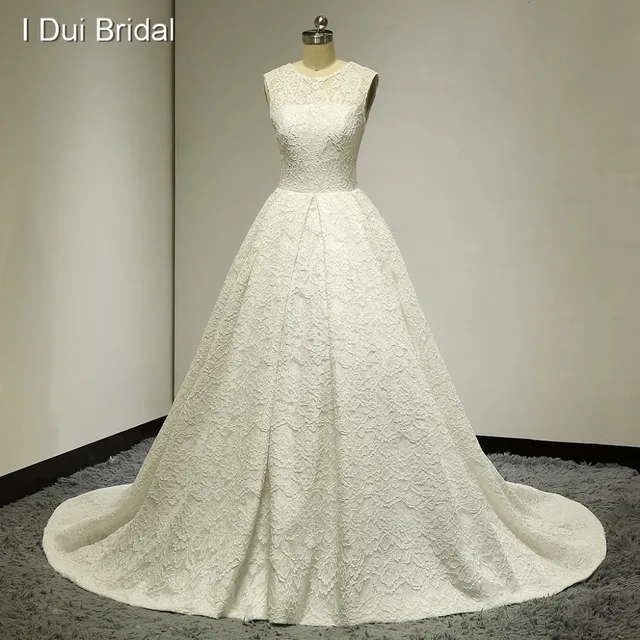 Sleeveless A Line Fl Lace Plain Wedding Dresses Real Photo 2017 Sleeveless A Line Fl Lace Plain Wedding Dresses Real Photo 2017 Factory Custom Made