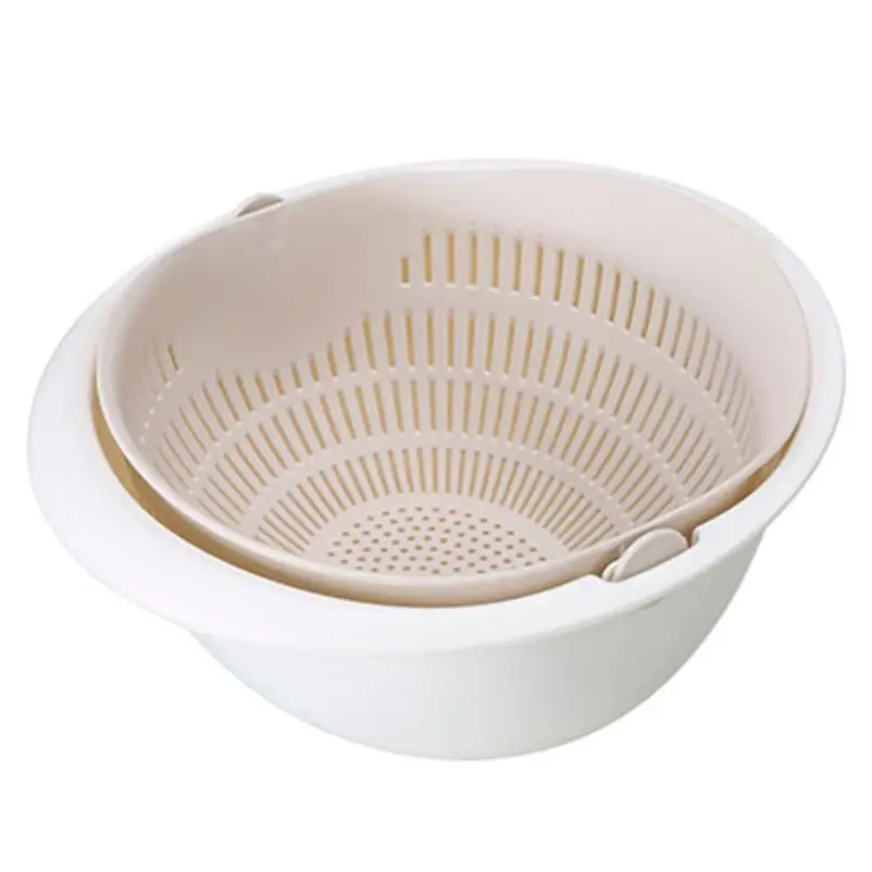 

2018 High quality Double Drain Basket Bowl Washing Kitchen Strainer Noodles Vegetables Fruit psw0719