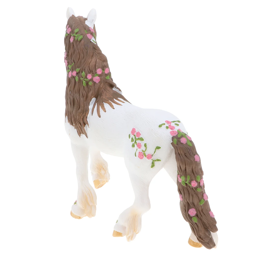 Lifelike 5'' Elven Horse Action Figure, Plastic Animal Model Figurine Kids Toy Home Decor