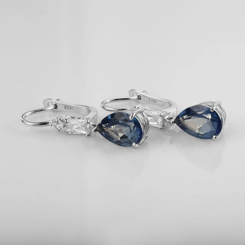 Женские модные серьги Gem's Ballet натуральный иолит Синий Мистический кварцевый