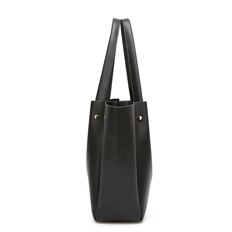 2018 new shoulder bag female Europe and America large capacity ladies bag retro fashion black bag free shipping