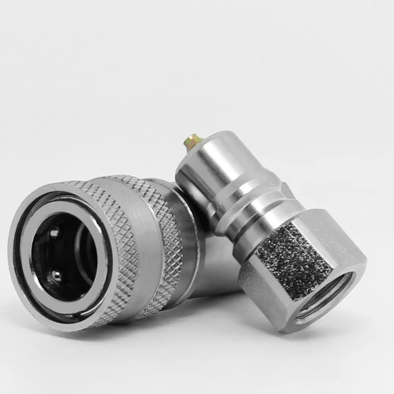 

1 set M14X1.5 M16X1.5 M18X1.5 M22X1.5 Hydraulic Quick Coupler Close Type Quick Coupling Steel Material Plug Socket Connector Set