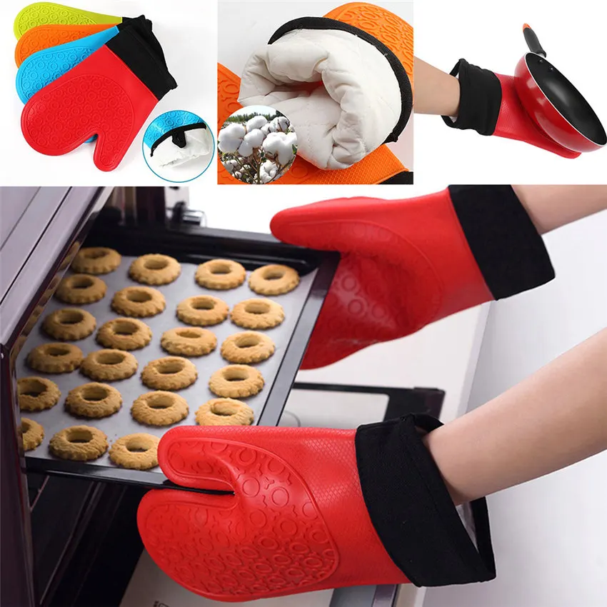1PC Long Length Silicone Glove For Oven Heat Resistant Oven Gloves