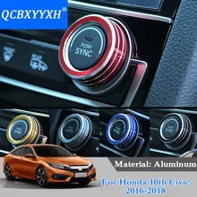 Автомобильный Стайлинг, кондиционер, регулятор тепла, регулятор громкости переменного тока, внутренняя декоративная ручка, чехол для Honda 10th Civic