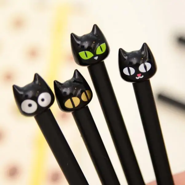 1 шт./лот черного кота гель для дизайна ручка Милая кошка чернила кавайные ручки канцелярские принадлежности маркеры офисные материалы для школы поставки