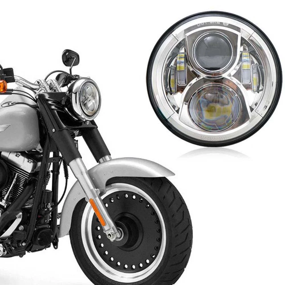 LED Chrome Headlights For Harley Davidson, Daymaker, Batwing & Motorcycle