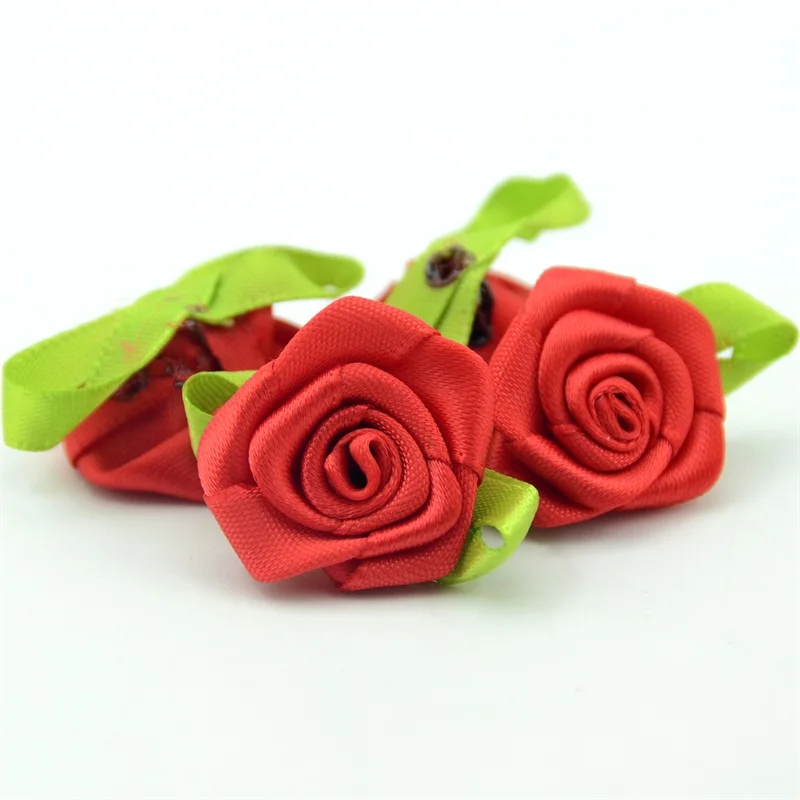 20 шт. 3 см атласная лента искусственные шелковые бутоны роз для свадебного украшения ручной работы DIY Подарочная коробка Ремесло Скрапбукинг - Цвет: Red