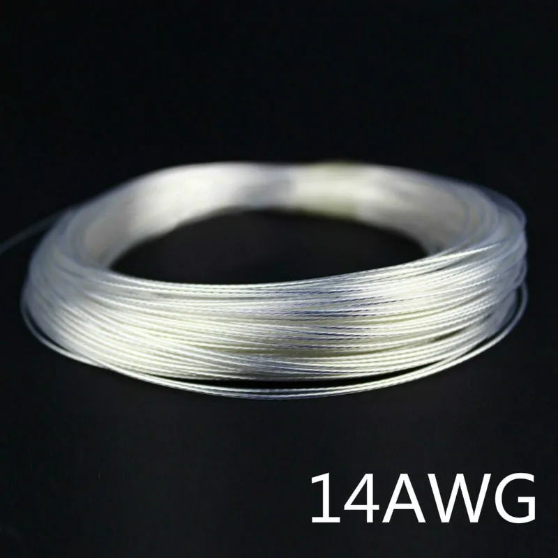 

1m 14AWG Silver plated cable Teflon OD 2.8mm headphone cable DIY earphone wire audio cable high temperature wire 9 colors