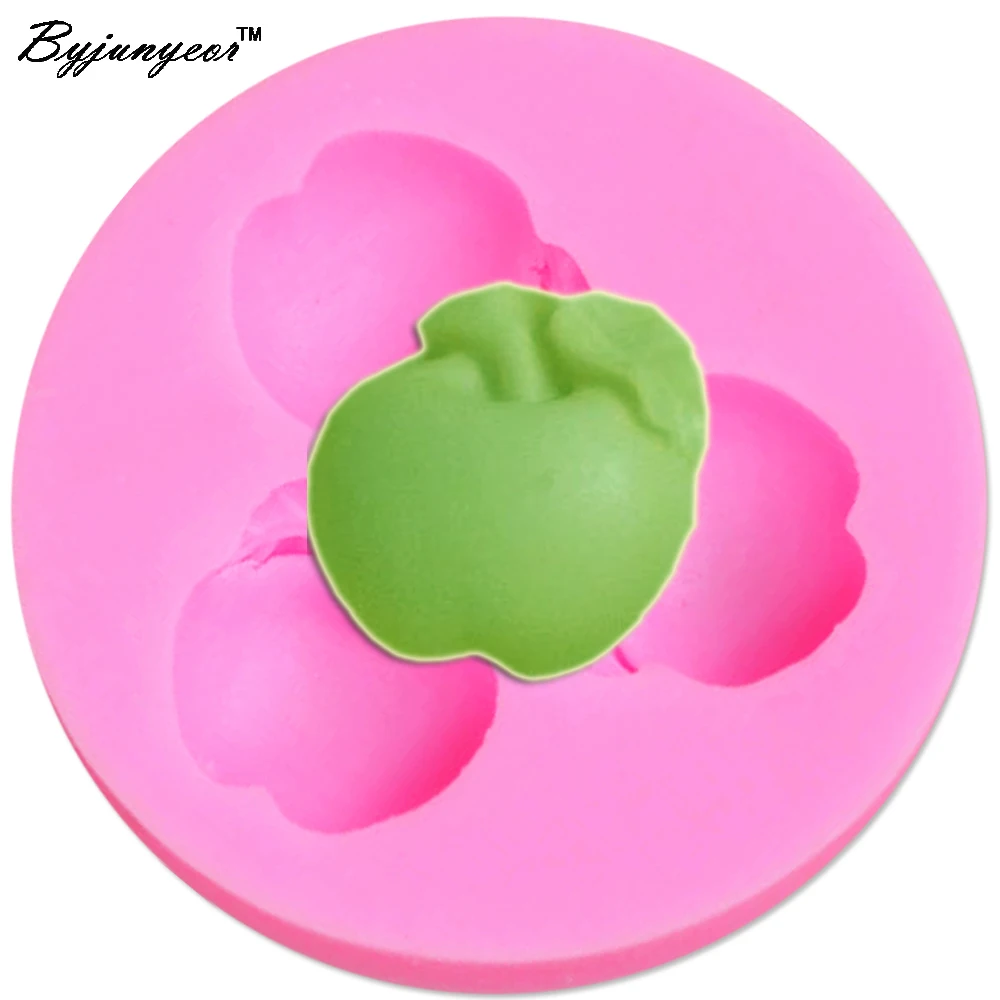 

Byjunyeor M045 Apple Silicone Mold Candle Moulds Sugarcraft Fondant Cupcake Chocolate Moulds Kitchen Bakeware Candy Cake Moulds