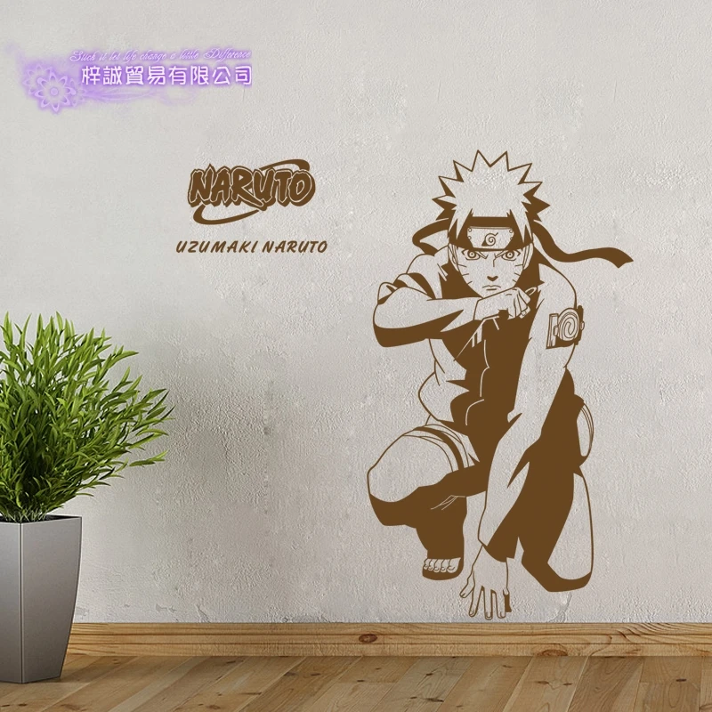 DCTAL Naruto Japanese Cartoon Car Sticker Uzumaki Naruto Decal Posters Vinyl Wall Decals Pegatina Decor Mural Sticker