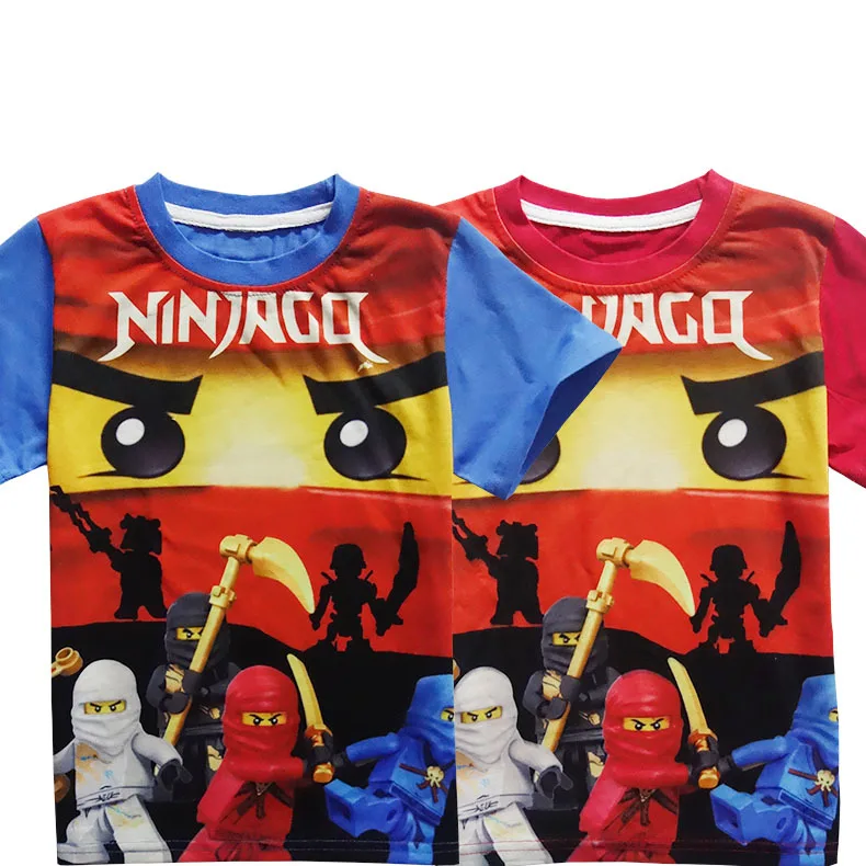 Лидер продаж, одежда для Хэллоуина с рисунком ninjago футболки с круглым вырезом и короткими рукавами одежда для маленьких мальчиков летние футболки для детей от 3 до 10 лет