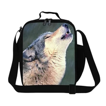 Персонализированные Ланч-мешки волка для мальчиков, крутая Мужская Рабочая Термосумка для пищи, стильный ланч-контейнер для подростков, термическая сумка для еды детей