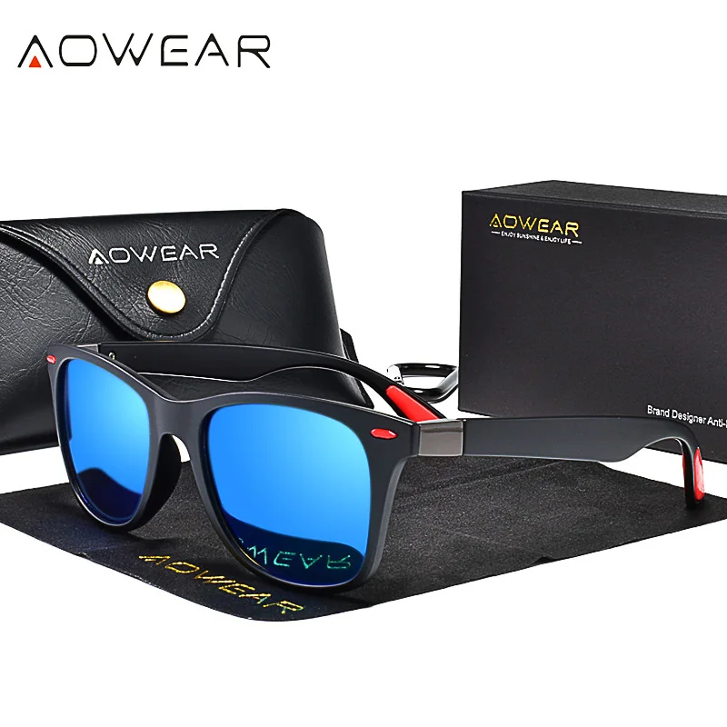 Солнцезащитные очки AOWEAR 2018 мужские и женские поляризационные Квадратные с